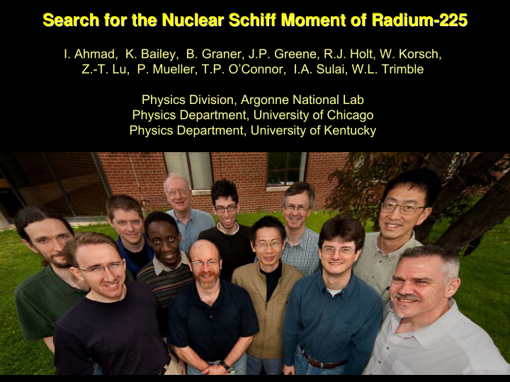 search for the nuclear schiff moment of radium search for