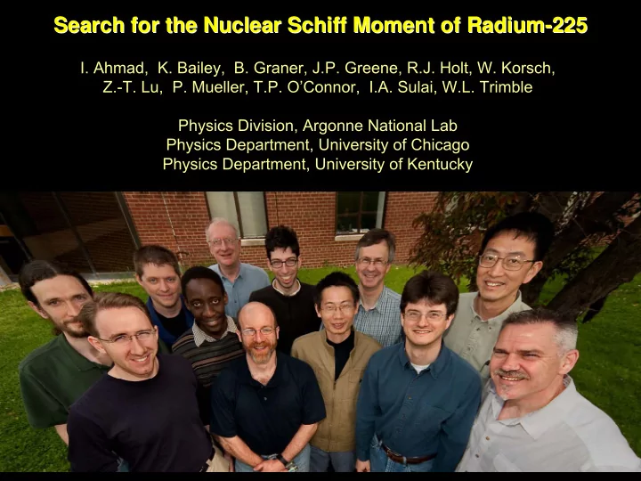 search for the nuclear schiff moment of radium search for