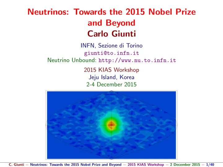 neutrinos towards the 2015 nobel prize and beyond carlo