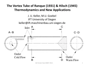 The Vortex Tube of Ranque (1931) &amp; Hilsch (1945)  Thermodynamics and New Applications  J. U.