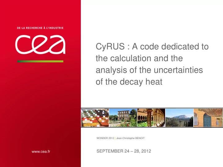 cyrus a code dedicated to the calculation and the