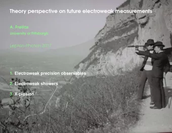 Theory perspective on future electroweak measurements  A. Freitas  University of Pittsburgh