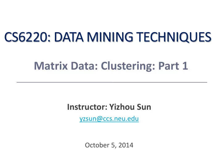 cs6220 data mining techniques