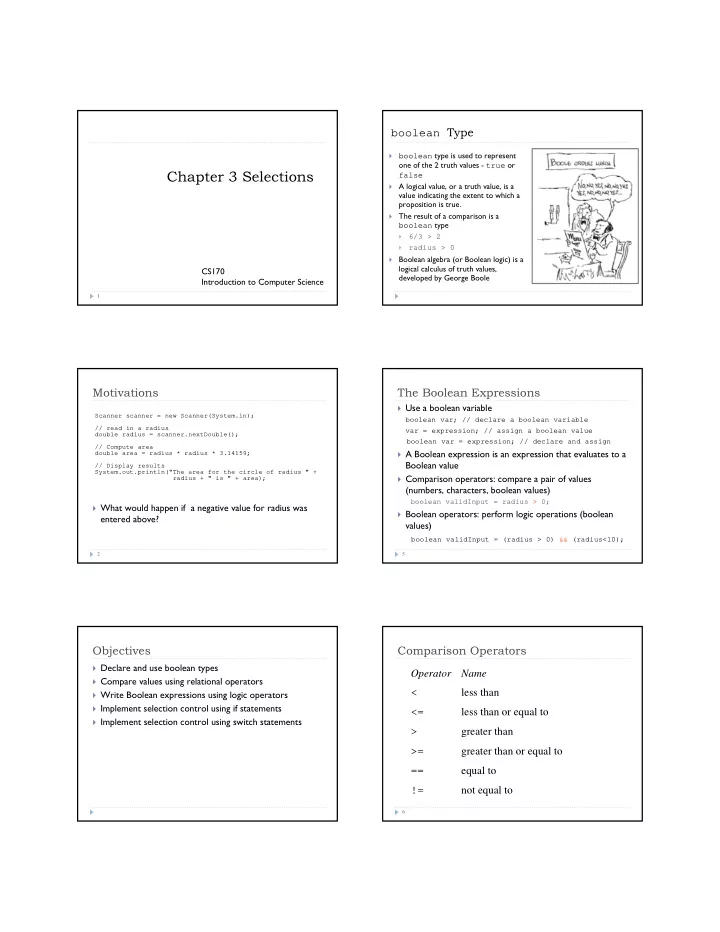 chapter 3 selections