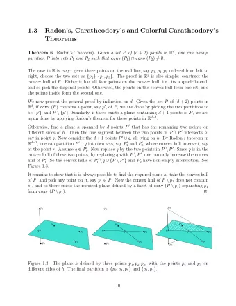 1.3  Radons, Caratheodorys and Colorful Caratheodorys  Theorems Theorem 6 (Radons