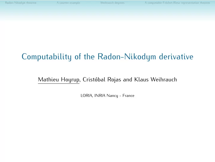 computability of the radon nikodym derivative