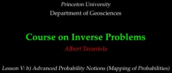Course on Inverse Problems  Albert Tarantola  Lesson V: b) Advanced Probability Notions (Mapping of