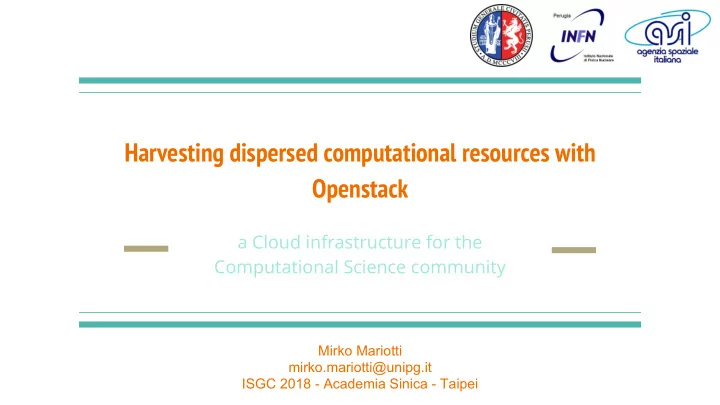 harvesting dispersed computational resources with