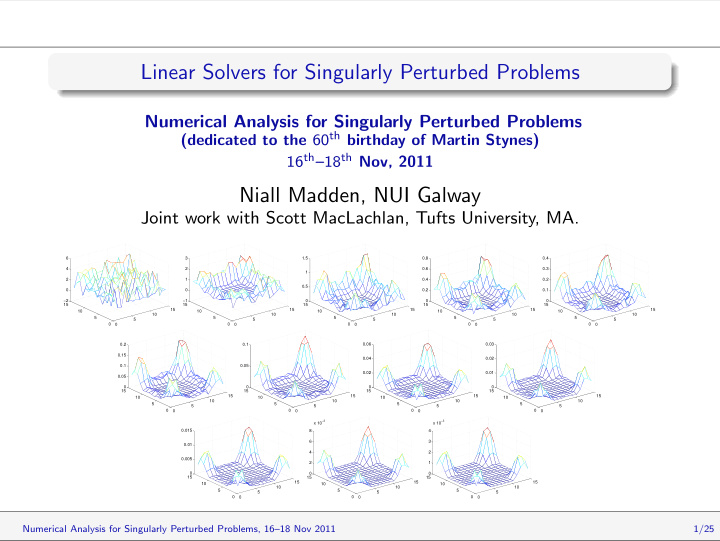 linear solvers for singularly perturbed problems