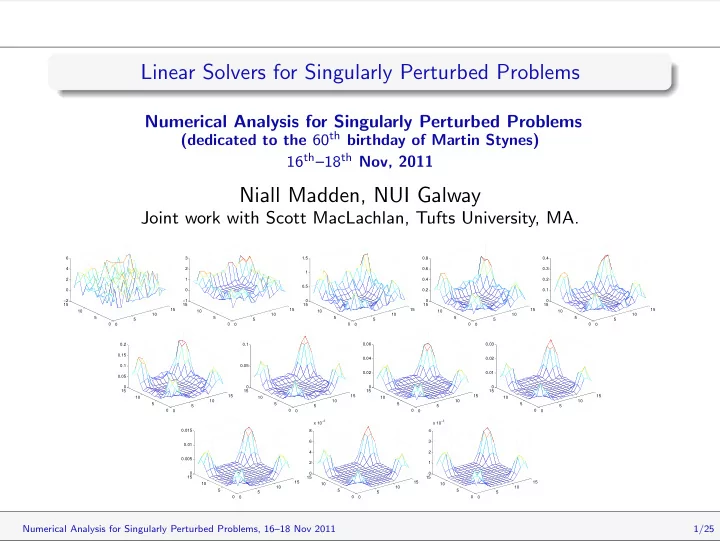linear solvers for singularly perturbed problems