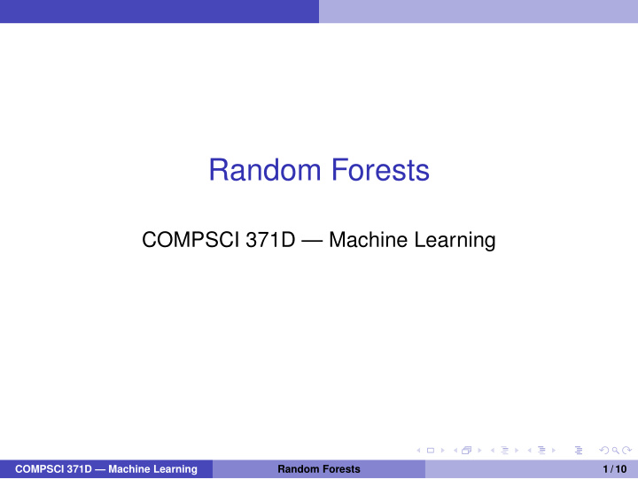random forests