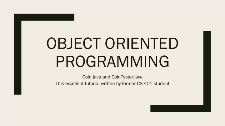 object oriented