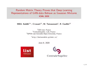 Random Matrix Theory Proves that Deep Learning  Representations of GAN-data Behave as Gaussian