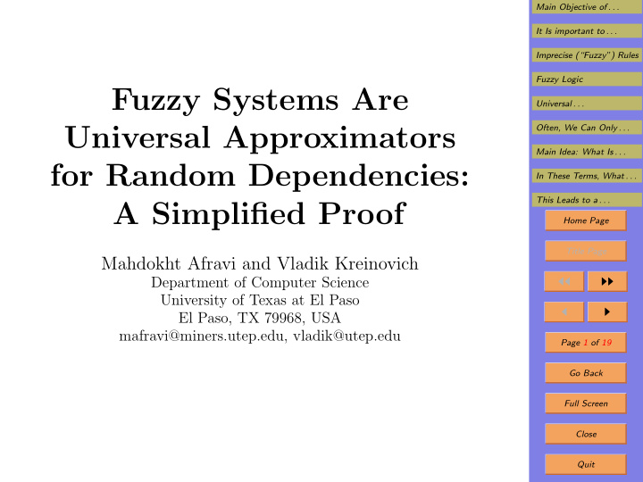 fuzzy systems are