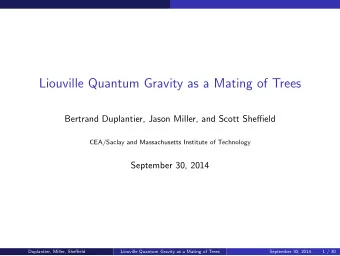 Liouville Quantum Gravity as a Mating of Trees  Bertrand Duplantier, Jason Miller, and Scott
