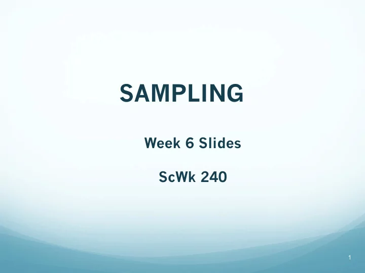 sampling