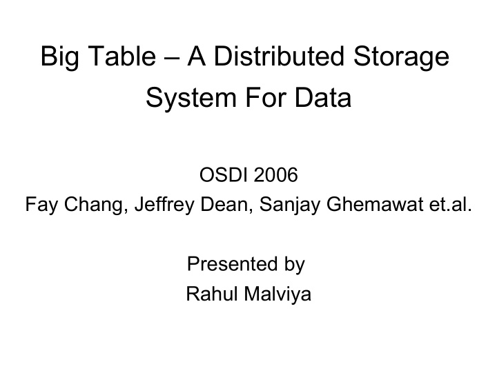 big table a distributed storage system for data