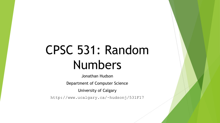 cpsc 531 random