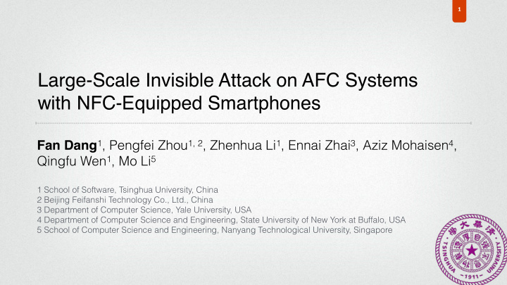 large scale invisible attack on afc systems with nfc