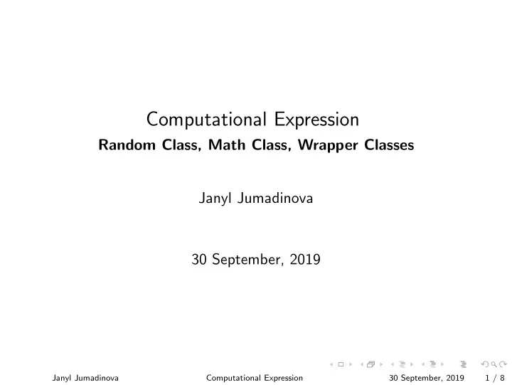 computational expression