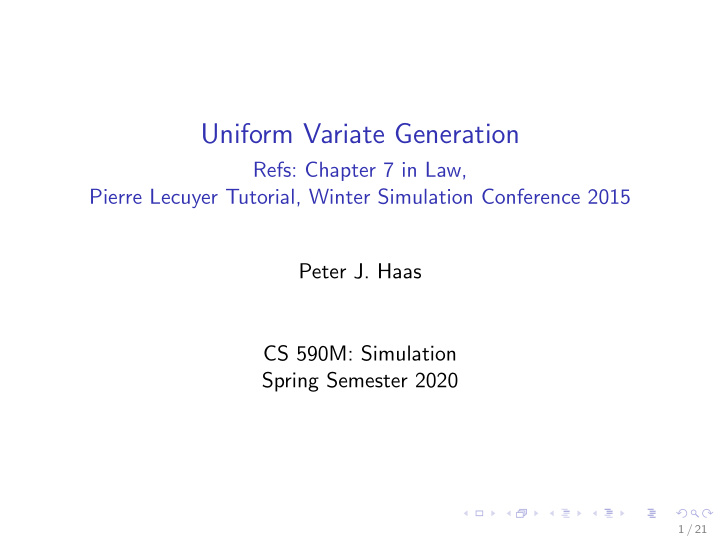 uniform variate generation