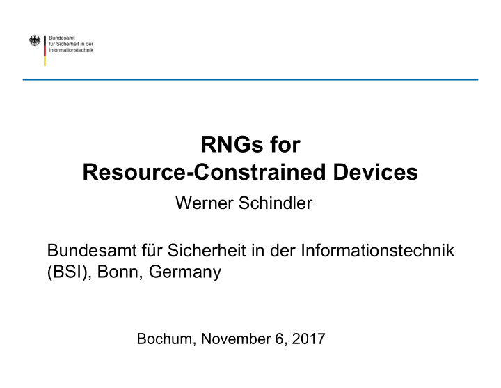 rngs for resource constrained devices