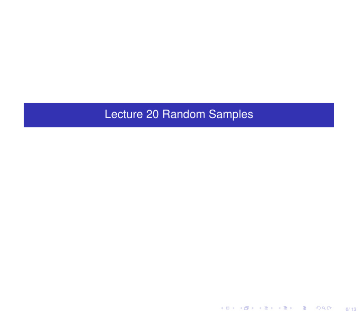 lecture 20 random samples