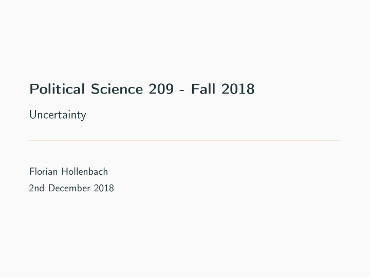 political science 209 fall 2018