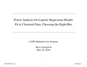 .  Power Analysis for Logistic