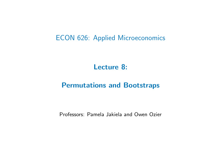 econ 626 applied microeconomics lecture 8 permutations