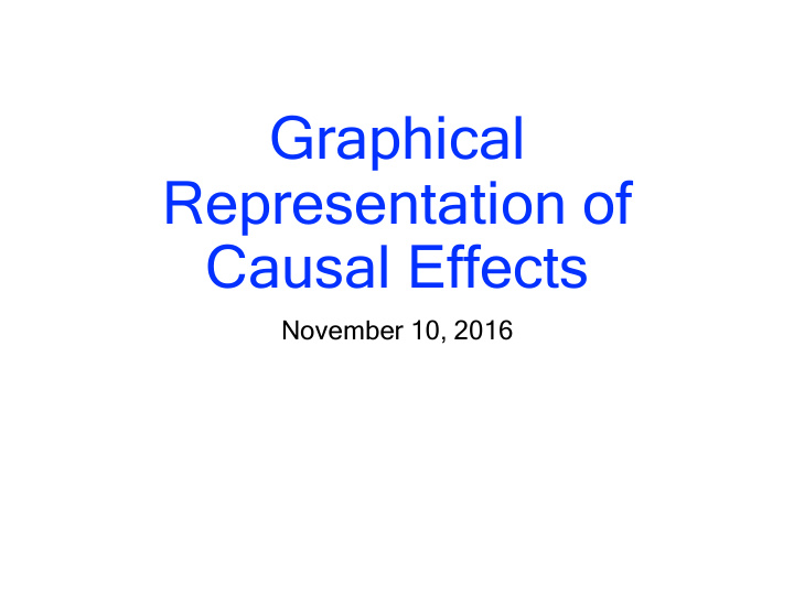 graphical representation of causal effects