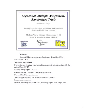 1  Take a broad view of what constitutes therapies: changing intensity, switching  medication,