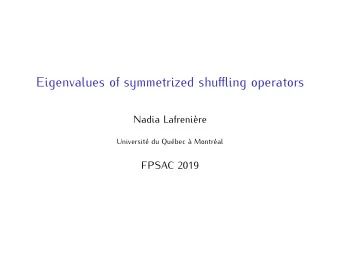 Eigenvalues of symmetrized shuffling operators  Nadia Lafrenire  Universit du Qubec