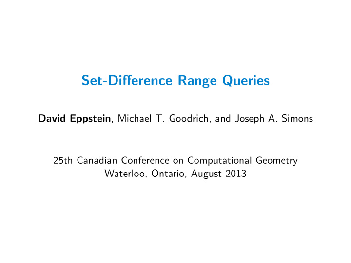 set difference range queries