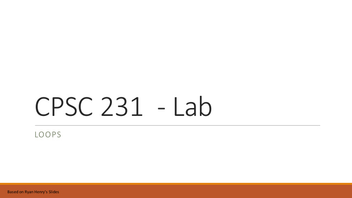 cpsc 231 lab