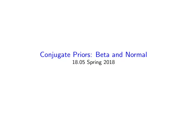 conjugate priors beta and normal