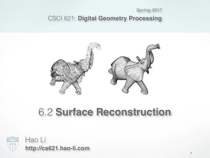 6 2 surface reconstruction
