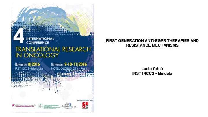 first generation anti egfr therapies and resistance