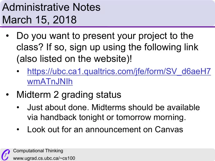 administrative notes march 15 2018