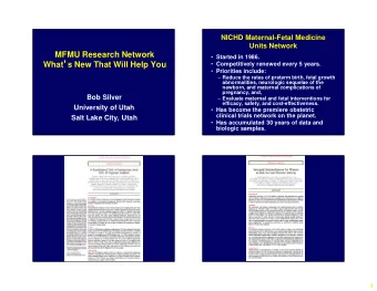 What   s New That Will Help You      Units Network  MFMU Research Network  Started