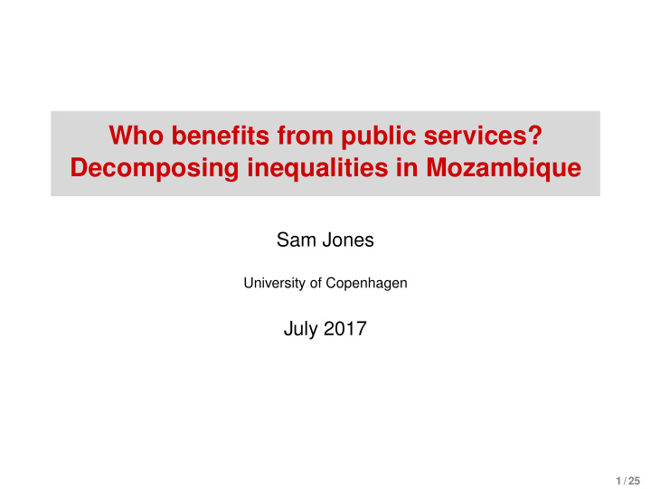 who benefits from public services decomposing