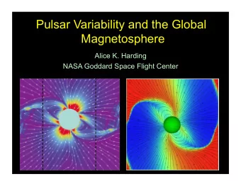 Pulsar Variability and the Global  Magnetosphere  Alice K. Harding  NASA Goddard Space Flight