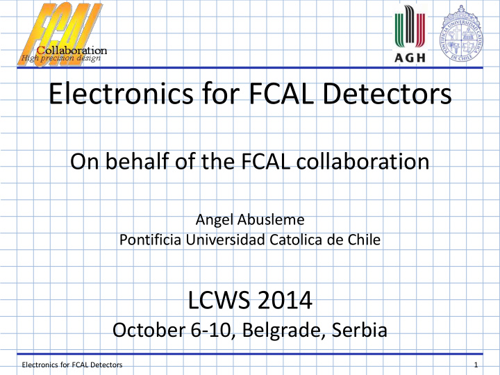 electronics for fcal detectors