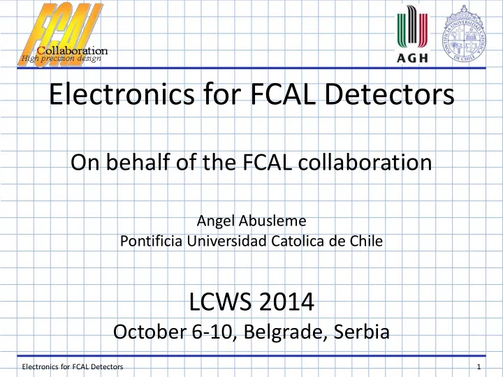 electronics for fcal detectors