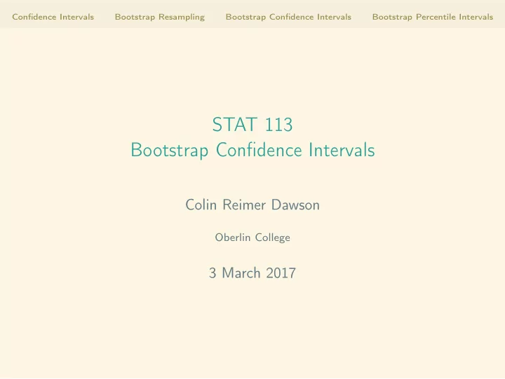 stat 113 bootstrap confidence intervals