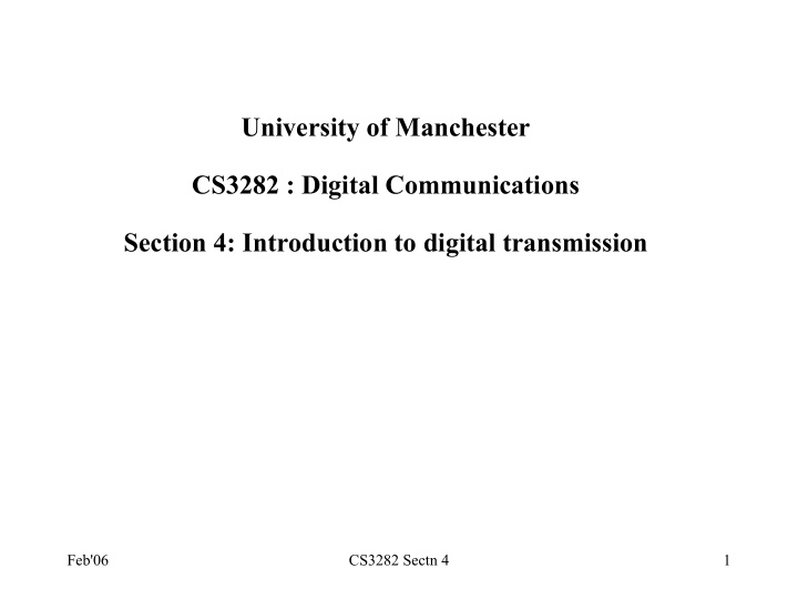 university of manchester cs3282 digital communications