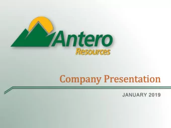 Company Presentation  JANUARY 2019  Legal Disclaimer  NO OFFER OR SOLICITATION This presentation