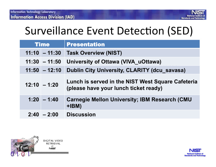 surveillance event detec on