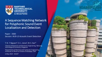 Localization and Detection  Paper:  3583  Session: AUD-L3 Acoustic Event Detection T. N. T.