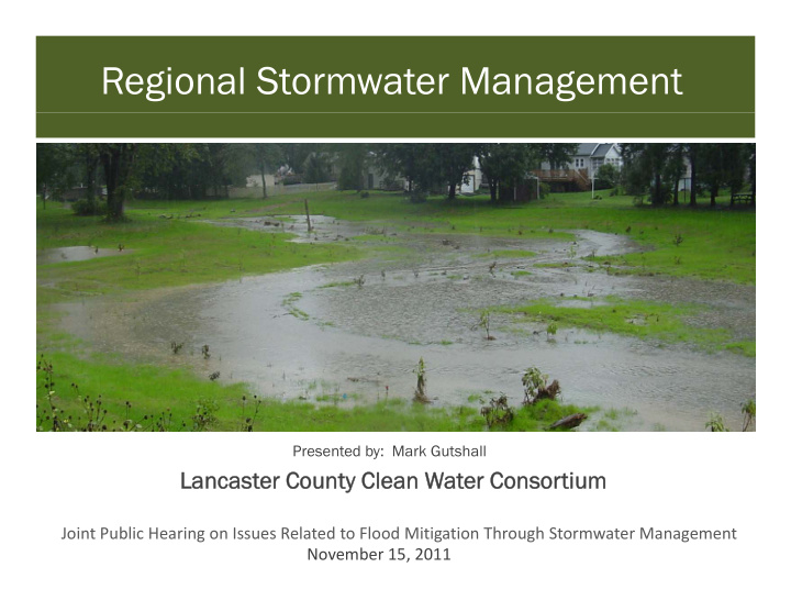 regional stormwater management